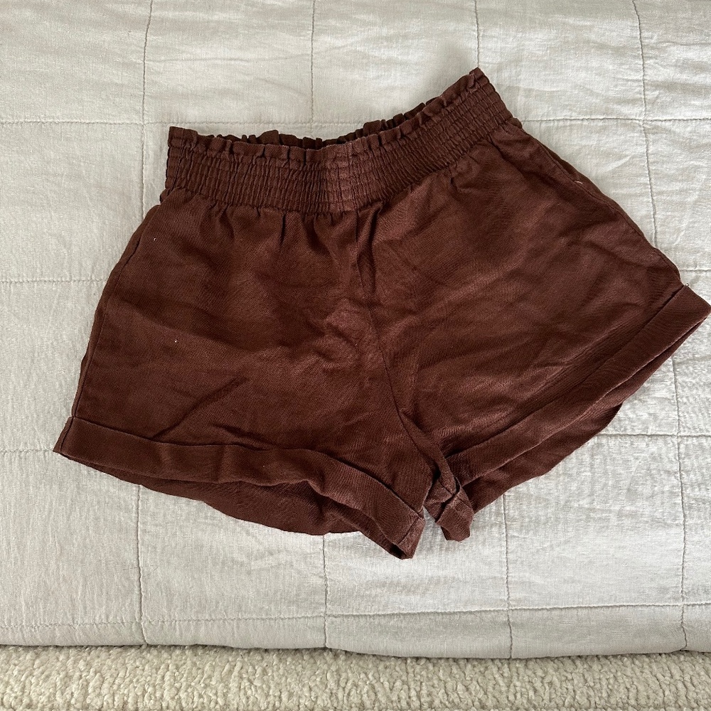 Reformation Mila Linen Shorts